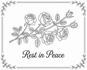 Elegant Rose Arrangement Sympathy Greeting Card roses floral