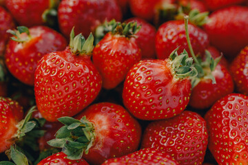 Fresh red strawberry background. Strawberries close-up, high resolution photography. 
