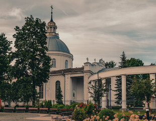 Saints Peter and Paul Cathedral in Daugavpils, Latvia, catholic church in small European town