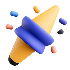 Firecracker and confetti 3D icon