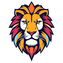 Obraz premium Lion head logo, multi-color, color harmony and attractiveness, transparent background