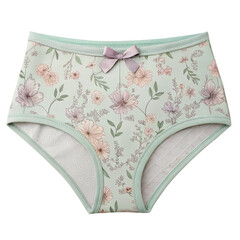 Delicate high waisted floral print panty with a soft bow in the center designed for comfort and a touch of femininity