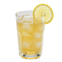 Iced Tea with Lemon isolated on transparent background