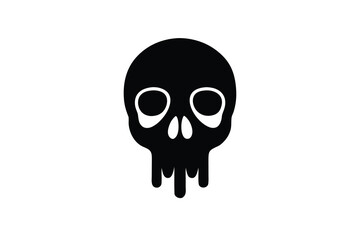bloody nose skull vector icon