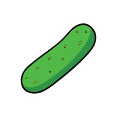 Cucumber sliced diagonally clean fresh vegetable layout Vector illustration