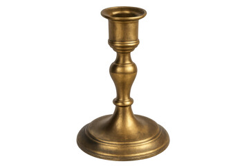 Classic golden candlestick isolated on transparent background, perfect for elegant and vintage projects