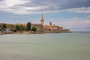 Porec old town peninsula on Adriatic sea, Croatia.