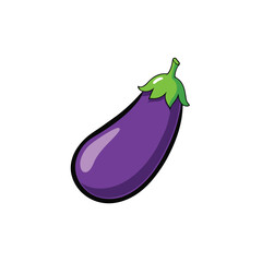 Eggplants with shiny skin juicy fresh vegetable vector art Vector illustration