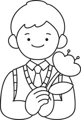 baby boy with a flower