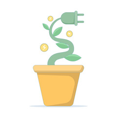 Energy saving concept. Energy saving plug sign, Save electricity, Environmental protection, Eco-friendly and Environment Day. Save the earth, Environmental protection, Eco-friendly.