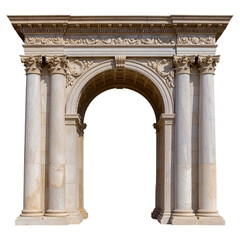 Obraz premium A Beautiful Marble Arch with Pillars, isolated on a white background 