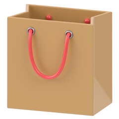 Mystery Bag Saved 3d render icon in cartoon plastic style minimal isolated on transparent white...
