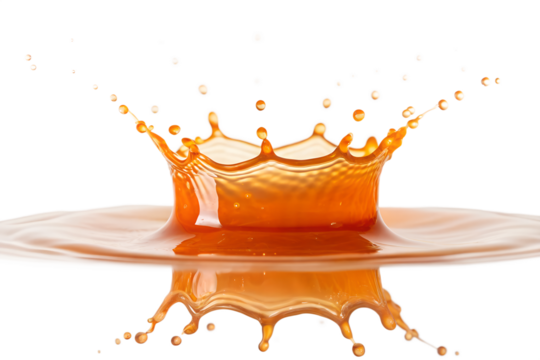 Orange Liquid Splash A Stunning High-Resolution Photo of a Crown-Shaped Splash