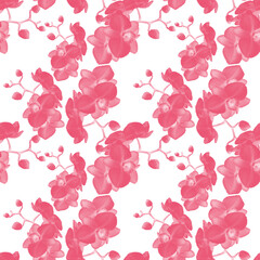 pink orchid seemless pattern design
