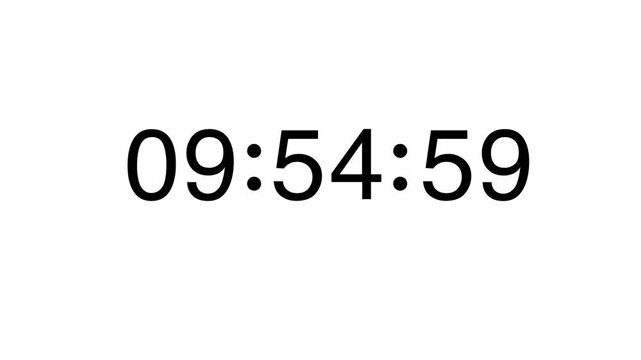 From 10 Minute to 9 Minute Electronic Countdown Timer on a White Background