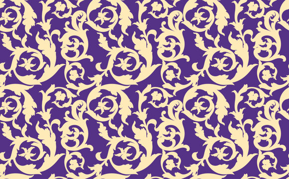 Seamless motif pattern. Baroque pattern design. Textile print pattern