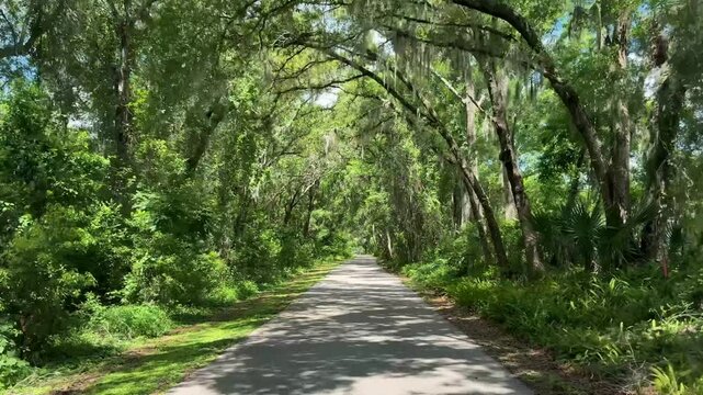 Biking the Seminole Wekiva Trail near Lake Mary just north of Orlando, Florida