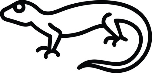 Obraz premium Simple flat design of a lizard, gecko, or salamander in minimal style