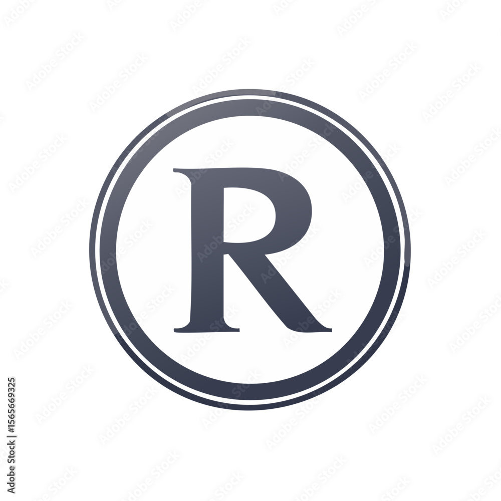 Fototapete letter r initial inside circular design simple typography graphic element
