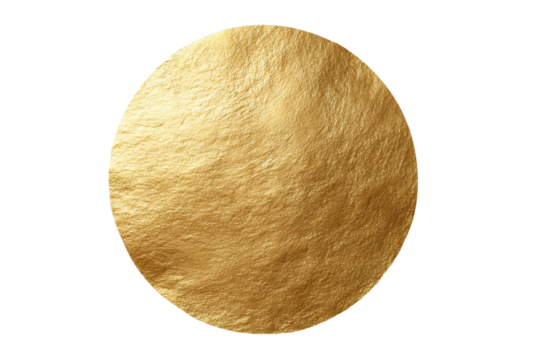 PNG Textured circular gold foil on black background