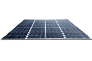 PNG Array of solar panels on white background for clean energy solutions