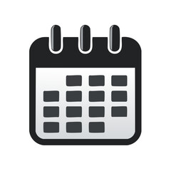 Calendar icon vector illustration symbolizes date scheduling events reminders appointment and planning in black gray and white