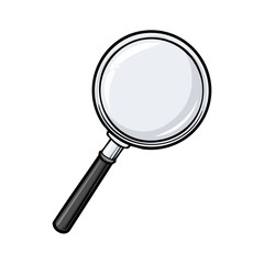 Magnifying Glass Illustration Investigation Discovery Search Focus Zoom on Black Background