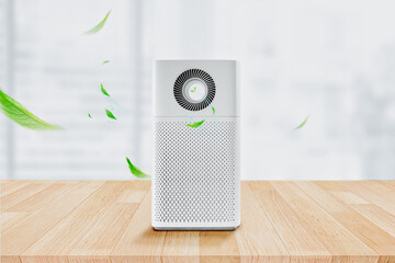 Smart Air Purifier in Bright Living Room