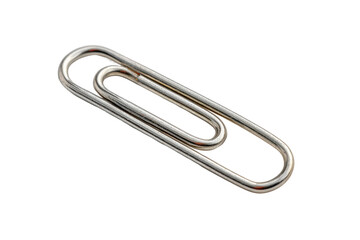 PNG Close-up of silver metal paperclip on black background