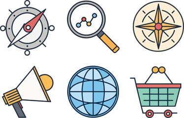 Navigating the Digital Landscape Essential Icons for Business, Marketing, and eCommerce