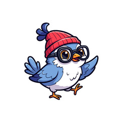 Obraz premium Cute Bird Icon Cartoon very cool