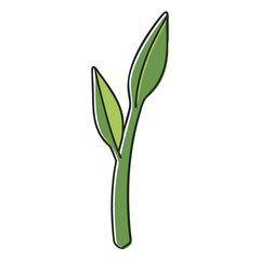 Obraz premium Vibrant tarragon sprout icon in playful hand drawn style for herb-themed design projects
