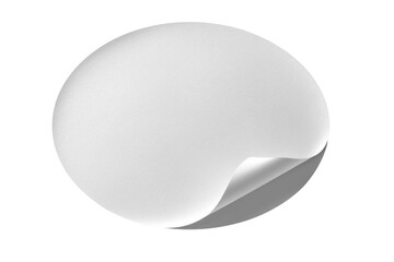 PNG White circular sticker with curled edge on transparent background