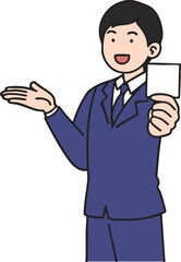 business man pointing at something