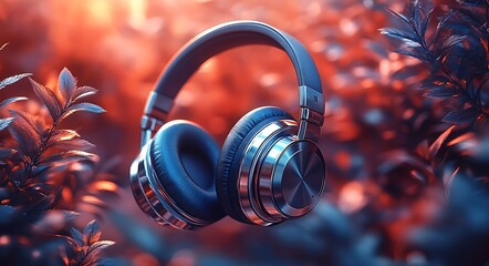 Naklejka premium Immersive Audio Experience Music in Nature
