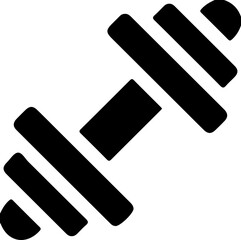 Black dumbbell icon minimal flat gym logo vector