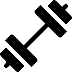 Black dumbbell icon minimal flat gym logo vector