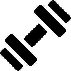 Black dumbbell icon minimal flat gym logo vector