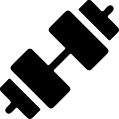 Black dumbbell icon minimal flat gym logo vector