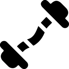 Black dumbbell icon minimal flat gym logo vector