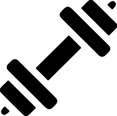 Black dumbbell icon minimal flat gym logo vector