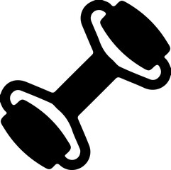 Black dumbbell icon minimal flat gym logo vector