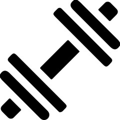 Black dumbbell icon minimal flat gym logo vector