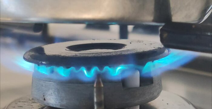 Burning gas 