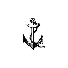 black vector anchor logo
