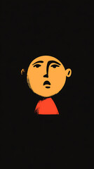 Illustration of Astonishment: The image captures a simple yet evocative illustration of a person's head with eyes wide open in surprise or bewilderment.