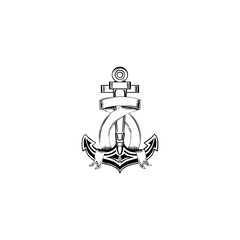 black vector anchor logo