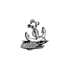 black vector anchor logo