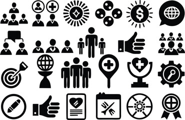 gender equality, community teamwork, diversity and collaboration Icon set, inclusion, partnership, human connection, justice, and unity for social issues, human rights, equality, gender roles, 