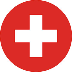 Switzerland circular flag with a isolated background and digital illustration 